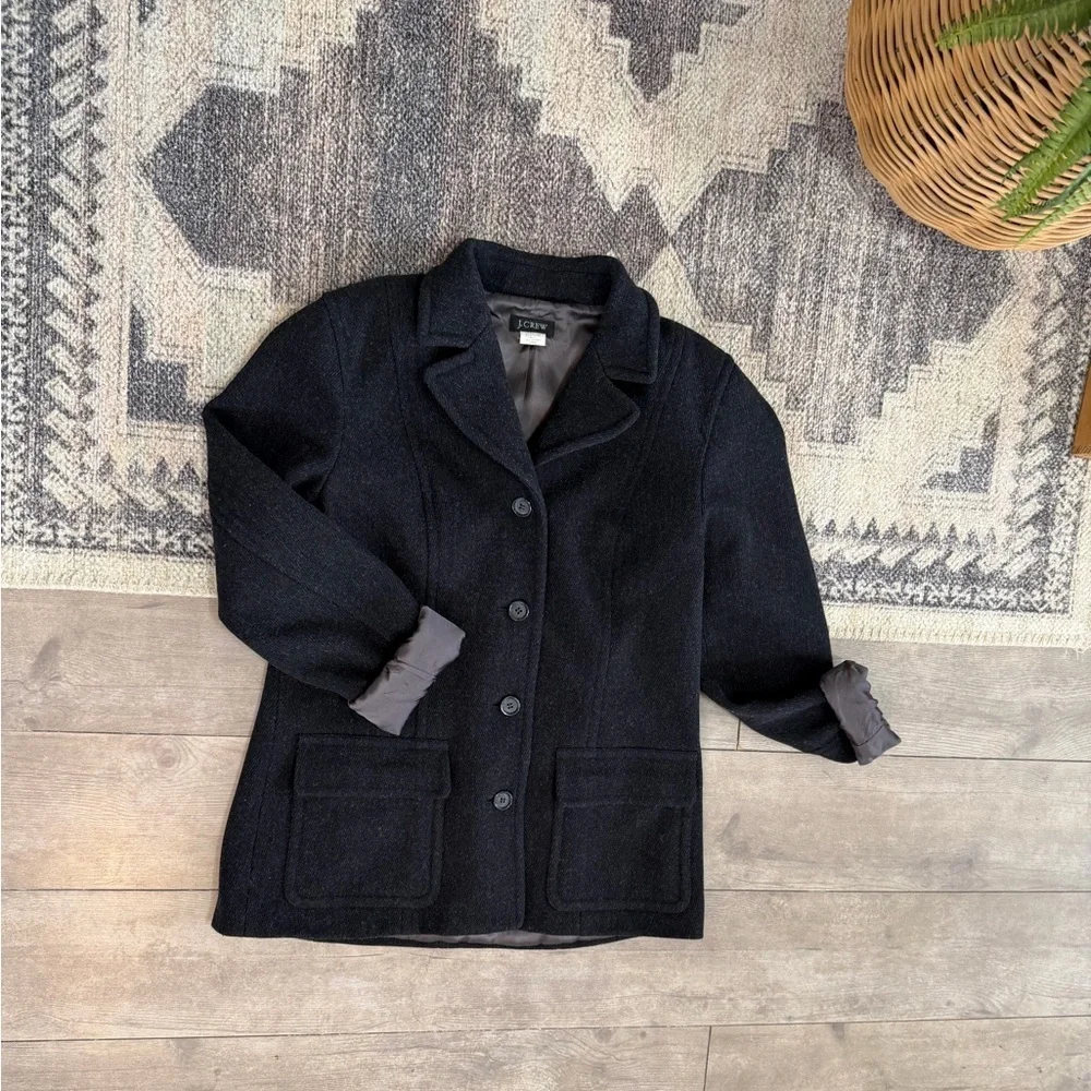 Vintage Y2K J. Crew Petite Women’s Peacoat Virgin Wool Cashmere Nylon